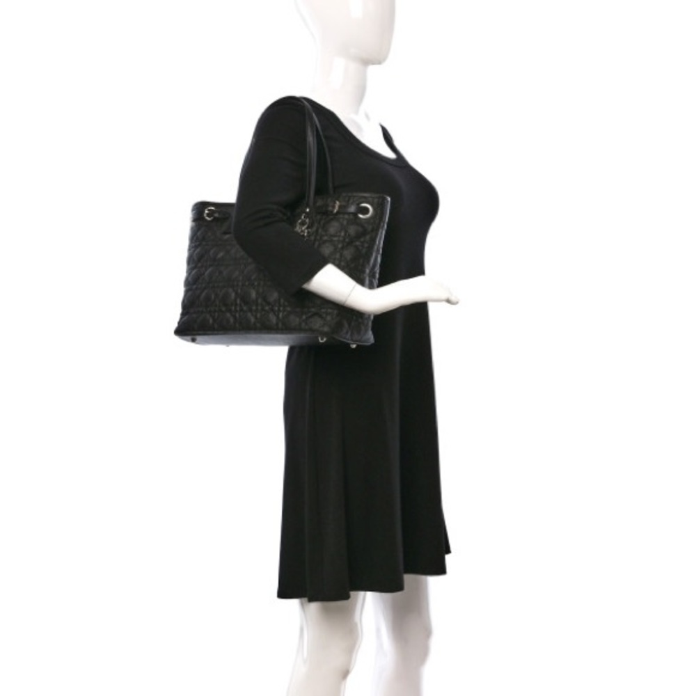 CHRISTIAN DIOR Coated Canvas PANAREA Tote Black ~EUC - Picture 4 of 16